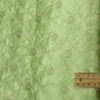 June Bud Green Embroidered Linen Fabric