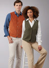 McCall's Sewing Pattern M8442 for unisex lined vests with V-neckline and optional pocket details.