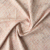 Light pink ombré embroidered linen fabric with gradient web-style embroidery for elegant fashion and home decor.