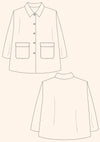 Potters Jacket Multi-Size PDF Pattern. Timeless Potters Jacket sewing pattern featuring a fully lined design with options for welt or gusset pockets, available in two lengths for a year-round classic look