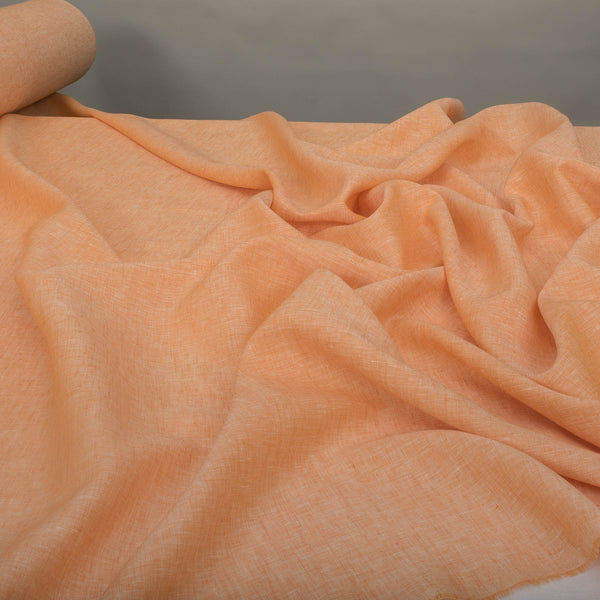 Orange Chambray 100% Linen Fabric-Pure Linen Fabric-Baird Mcnutt Linen-de Linum