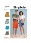 Unisex pull-on shorts made using Simplicity Sewing Pattern S9795