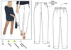 Elegant Sadie Pant sewing pattern featuring a flat front, shaped pockets, and a flattering tapered leg with a hem split