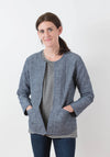 Stylish Tamarack Jacket sewing pattern, perfect for quilted layering, available from Grainline Studio at de Linum