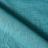 Aquamarine Fizz 100% Linen Fabric, showcasing the interplay of aqua and deep green threads with a natural, non-sheer texture