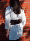 Ascot Belt Sewing Pattern - Obi-inspired belt worn over a dress, perfect for stylish outfits