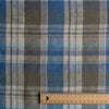 Blue Olive Plaid linen fabric with blue, dark olive and dark-rose yarn-dyed stripes, 100% linen, 130 GSM, 60 LEA