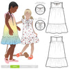 Drawing of Bonnie Kids Dress Sewing Pattern -