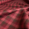 Cherry Check 100% Linen FabricCherry Check Linen Fabric with a harmonious check pattern in cherry red, chocolate, and coral, offering a lightweight drape for diverse sewing projects.