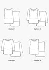 Versatile Uniform Tunic sewing pattern with customizable options for neckline, skirt, and sleeves