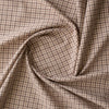 Earthy Tone Check Giza Cotton Blend Fabric with Tiny Gingham Style Checks