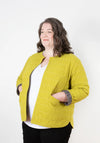 Stylish Tamarack Jacket sewing pattern, perfect for quilted layering, available from Grainline Studio at de Linum