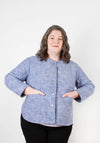 Stylish Tamarack Jacket sewing pattern, perfect for quilted layering, available from Grainline Studio at de Linum