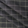 Grid-Patterned Black Giza Cotton Blend Fabric with Pinstriped Grid Design