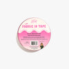 A roll of KAFM Mini Fabric ID Tape on a clean white background. The tape is pink and white, and the packaging features a pink and white label with product details and a barcode.