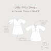 line drawing of Lilly Pilly Dress + Top Sewing Pattern - Wrap Dress & Tie-front Top