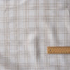 Oatmeal Plaid Yarn-Dyed Linen Blend Fabric – neutral beige plaid on white, lightweight 