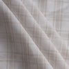 Oatmeal Plaid Yarn-Dyed Linen Blend Fabric – neutral beige plaid on white, lightweight 