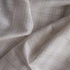 Oatmeal Plaid Yarn-Dyed Linen Blend Fabric – neutral beige plaid on white, lightweight 
