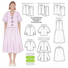 Versatile Porter Woven Pack with low-waisted dress and top, multiple bodice and sleeve options, gathered skirt with inseam pockets, and various fastening styles.