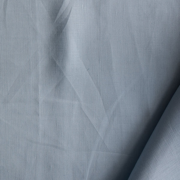 Powdered Sky dusty blue-grey 100% linen fabric, 155 GSM, 50 LEA plain weave