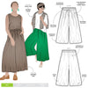 Reeve Woven Culotte sewing pattern – wide-leg cropped pants with elastic waistband, inseam pockets, and hem pleats