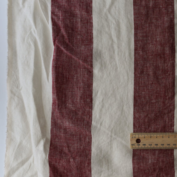 Rosewood Broadstripe Extra Wide 100% Linen Fabric