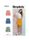 Simplicity Sewing Pattern S9924 for Misses' mid-rise cargo mini skirts with pocket variations