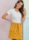 Simplicity Sewing Pattern S9924 for Misses' mid-rise cargo mini skirts with pocket variations