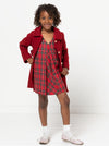 Style Arc’s Vivian Kids Dress pattern, sleeveless A-line with an elegant inverted pleat detail.