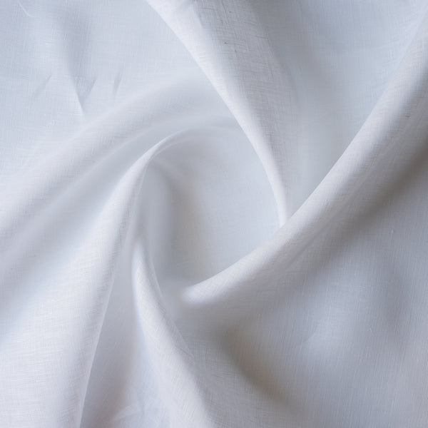 White Ember pure white linen fabric, 100% linen, 155 GSM, 50 LEA, ready for printing or dyeing RFP
