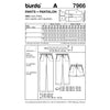 Image of Burda Style Sewing Pattern for pants, showcasing three different lengths with elastic waistbands and seam pockets, suitable for various fabrics.