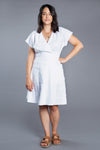 Charming Elodie Wrap Dress pattern with release pleats, dolman sleeves, and a choice of skirt lengths, perfect for any occasion from picnics to weddings