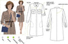 A sophisticated Mara shirt dress sewing pattern with a fly front, pleat pockets, and a sleek silhouette, designed for linen and other woven fabrics.