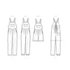 Misses' Overall with Shaped Raised Waist and Back TiesSewing Pattern