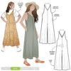 A fashionable Norman Teens jumpsuit sewing pattern with a “V” neck and wide legs, designed for comfort and style in teen sizes.