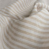 Timeless Sandalwood Stripes linen fabric in neutral tones, ideal for both fashion and home décor projects.