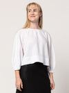 Style Arc’s Verona Woven Top pattern with raglan sleeves and gathered neck detail.