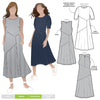 Style Arc’s Yvette Woven Dress pattern with asymmetrical panelled design and sleeve options.